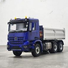 1/14 RC 6X6 트럭 알씨 스케이일 덤프 유압리프트 벤츠 중장비, B. 파란색 (회전 조명 포함)