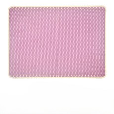 雙層貓砂墊 - 防貓砂散落、易清潔、柔軟舒適貓砂墊, 粉色, 1個