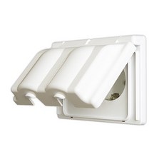 진흥 V 시리즈 방우형 매입 2구 콘센트 가로형 욕실용 브이, 1개