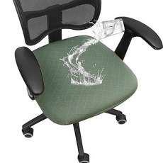 FORCHEER 방수 사무실 의자 시트 커버 50.8x50.8cm(20x20인치) 세이지 그린 신축성 있는 자카드 책상 의자 시트 커버 버클 바닥만 포함 세탁 가능 탈착식, 방수 자카드 세이지 그린
