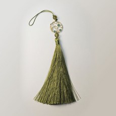 반야연 전통 매화 장식 노리개 고급 한복 매듭 장식 태슬, 올리브