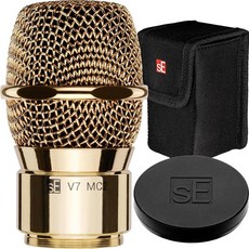 SE ELECTRONICS V7 MC1 무선 마이크 캡슐 - Shure 송신기와 호환 노래 음성 및 음악 스튜디오 녹음을 위한 전문 다이나믹 마이크(니켈 MP03 파우치), MC2 - Sennheiser, Sennheiser Wireless - Gold (MP