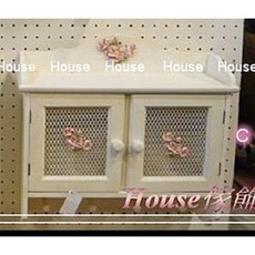 *︵House傢飾︵*鄉村風格 洗白玫瑰彩繪浮雕雙門壁櫃 4掛鉤壁掛 門後掛鉤, 1個, C