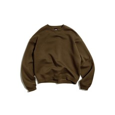 FLUKE 어반 스트레이트 크롭 맨투맨 티셔츠 브라운 FMT900C