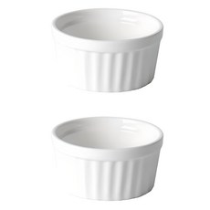 圓型烤盅 (直徑9cm*高4.5cm), 白色, 2入