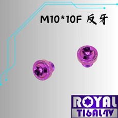 ROYAL 鈦合金螺絲 M10*10F 反牙 飛碟頭型 皇家紫, 1個