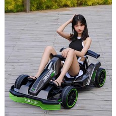 아리샵 고카트 1인용 루지 카트 레이싱 소형 전기차 4륜 원격조정, 1개, 회색 12V10 전기차, 상세페이지 참고