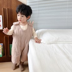 兒童分腿式睡袋無袖連身睡衣 - 柔軟舒適寶寶睡眠好幫手