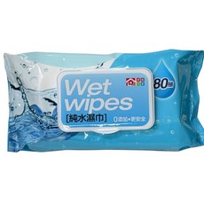 家庭園 純水濕紙巾, 1個, 80張, 500g