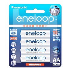 Panasonic 國際牌 eneloop 低自放 鎳氫充電電池 標準款 3號4入組 環保充電電池, 1套, 4個裝