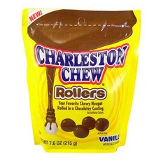 찰스턴 츄 롤러 바닐라 스낵-투-고 재밀봉 백 215.5g Charleston Chew Rollers Vanilla Snack-To-Go Resealable Bag 7.6 oz