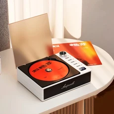 전문 CD 플레이어 내장 스피커 스테레오 헤드폰 및 리모컨 LED 스크린 블루투스 U 제품 3.5mm, 02 하얀색