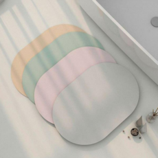 아트박스/포유매트 포유 파스텔 타원형 욕실 화장실 규조토 발매트, 소프트 파스텔 규조토발매트(타원형), 옐로우