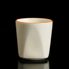 汝窯冰裂紋主人杯 個人專用汝瓷功夫茶杯 陶瓷單杯 手工茶器, 1個, 汝窯蠟黃四方杯【容量140毫升】,200mL以下