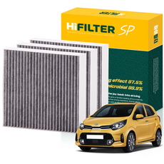 하이필터 현대 기아 자동차 활성탄 에어컨필터, 3개, 모닝 어반 (JA PE) 2020~23년 HI-V022