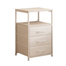 소웰홈 패브릭 서랍형 협탁 선반 포함, 3단, 화이트