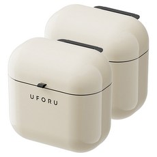 유포유 주방용 걸이형 쓰레기통, 크림 화이트, 2개