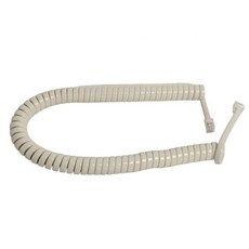 VoIP 라운지 9피트 짧은 연한 아이보리 핸드셋 수신기 곡선 코일 전화선 전체 설명 읽어주세요, 1개