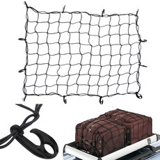 인무드 루프백 고정끈 고탄성 고리포함 짐 물건 고정 그물망 캠핑 수납망 차박 루프랙 바스켓, 1개, 블랙