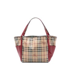 버버리 중고 2000-2017 Small Leather Trimmed Haymarket Check Coated Canvas Canterbury tote bag