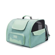 寵物背包 外出便攜 大容量透氣 貓包狗包 耐磨輕便 擴展式小型犬雙肩包 旅行太空艙 寵物背包 四季通用 多功能外出包, 綠色, 1個