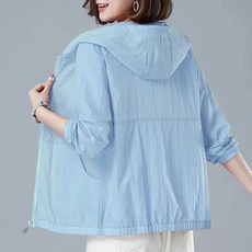 라부라카 중년 여성 여름 자외선차단 경량 바람막이 자켓 후드 루즈핏 엄마옷 봄 후드 점퍼트렌치코트