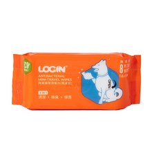 LOGIN 狗用護理濕巾 抗菌除臭保濕3合1, 1個, 8抽