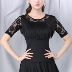 할인365 라인댄스복 댄스복상의 라틴 밸리 테슬형 상의