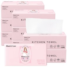맘스럽 파스텔 천연펄프 키친타올 도톰한 프리미엄 주방 핸드타월 휴지, 9개, 100매