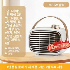 미니 히터 탁상용 무선 가정용 사무실용 전기난로 온풍기, 700W 화이트, 기본 모델명/품번