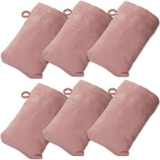 Made Easy Kit 목욕 장갑 - 6개 팩 - (15.2 x 22.9cm(6 x 9인치)) 고리가 있는 유럽 스타일 수건 (차콜 화이트 15.2 x 22.9cm(6 x