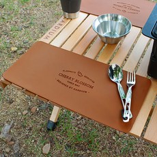 카디움 캠핑 미니 테이블 매트 가죽 롤 용품 커버 MTM-01, 미니 테이블 매트(브라운) MTM-01