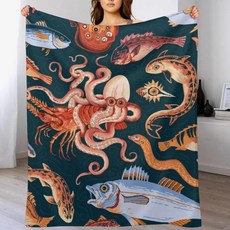 포메이 해양 모자이크 담요 크리스마스 장식 귀여운 격자 무늬, 1. 102x76cm(40x30in)