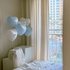 현재의태도 하트풍선 발레코어 리본 스탠드 세트, 1세트, 1. 블루스카이블루