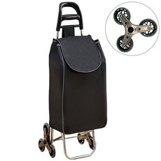 ZENSTEEL 튼튼한 장바구니 캐리어 쇼핑카트, 1개, 제트 블랙