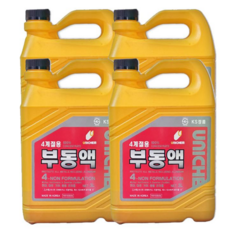 유니켐 사계절 부동액 레드, 4개, 3L