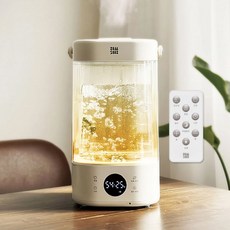 가열식 물멍 수조 분리형 무드등 신생아 가습기, 화이트