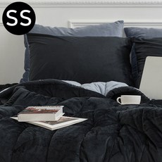 해피니 빌리 리버서블 극세사 차렵이불 베개커버세트 슈퍼싱글 블랙
