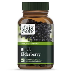 Gaiaherbs 黑接骨木莓素食膠囊, 60顆, 1罐