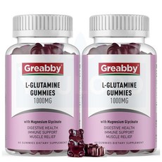 GREABBY L글루타민 1000mg 구미 2팩 Glutamine, 60정