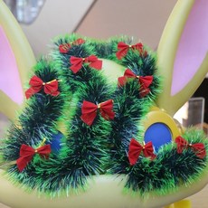 【熱銷Top1-限時下殺】 聖誕節裝飾彩條【可開】藤條 裝飾燈串 雪花毛條 彩條彩帶拉花 聖誕樹掛飾 櫥窗場景佈置 晚會, 墨綠綠邊+紅色12蝴蝶結【帶燈/2米長】, 1個