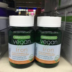 내츄로패시카 비건 비타민C 브로콜리 철분제 Naturopathica Vegan Iron Vitamin Broccoli Powder, 2개, 30정
