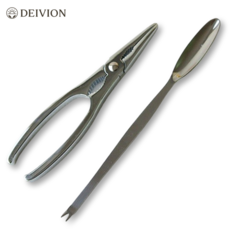 레벤호프 대게 포크 게살 손질 도구 킹크랩 집게 스텐 디거 세트, 실버, 1개