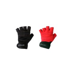 어택존 손목보호용 휘트니스 헬스 글러브 2켤레 남성, 검정+적색, 1개