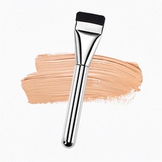 미러벨 메이크업 스파츌라 일자형 납작 파운데이션 브러쉬, 1개, 실버