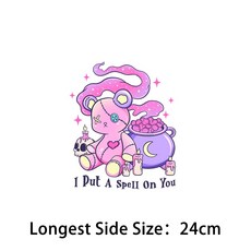 핑크 할로윈 패턴 패션 패치 의류용 다리미 전송 열 접착 비닐 데칼 스티커 DIY