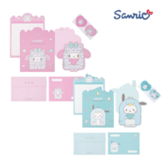 산리오 모양 편지지4매 + 봉투2매 + 스티커 2매 2종세트, 2개, 마이멜로디 1 + 포차코 1
