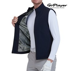 GoPlayer 男防風保暖運動背心(藏青.白.灰) (高爾夫背心 輕量防潑水 馬甲背心)