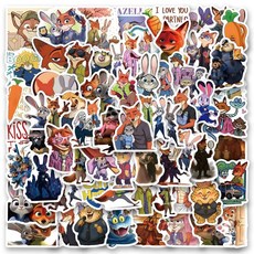 120피스 쿨 주토피아 2 스티커 청소년 성인용 물병 노트북 생일 파티 용품 장식 선물용 만화 312571, 120피스 쿨 주토피아 2 스티커 청소년 성인용 물병,