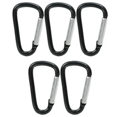 2/5PCS D 자형 등산 빠른 버클 배낭 후크 색상 알루미늄 합금 스프링 열쇠 고리 야외 캠핑 액세서리, 09 balck-5pcs